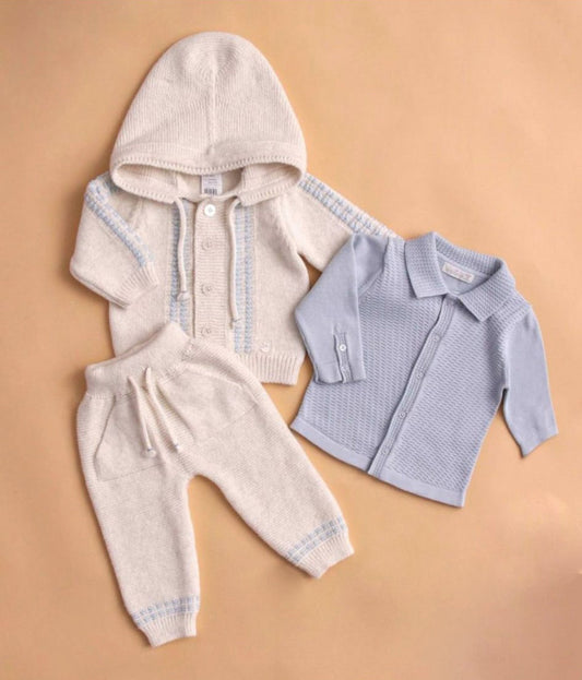 Merino Wool set - White and Blue